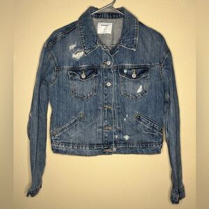 Blue Distressed Denim Jacket